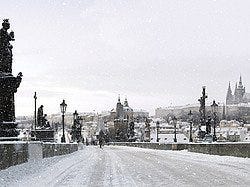 Praga nevada no inverno