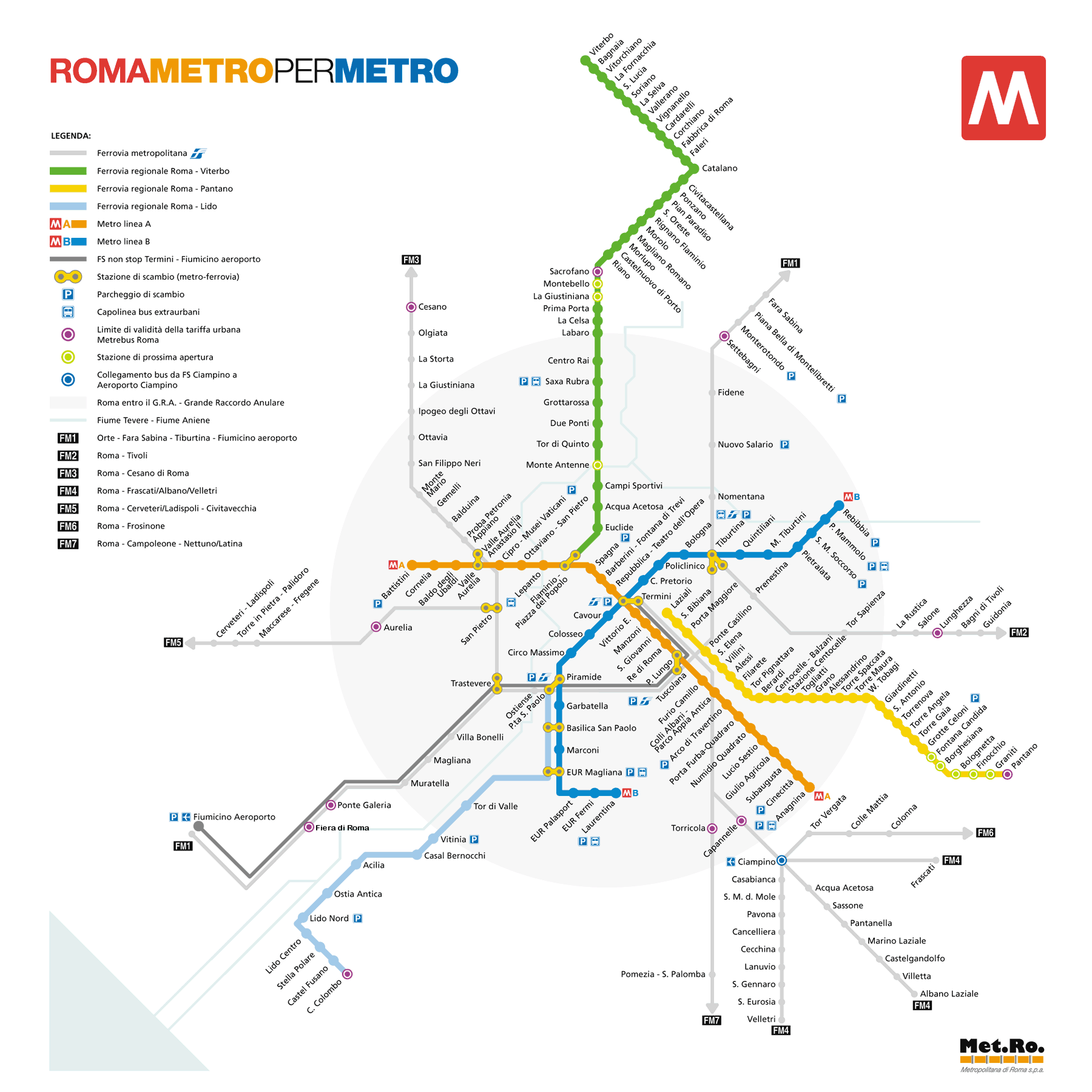 Rome Metro Lines, hours, fares and Rome metro maps