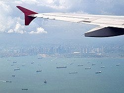 Llegando a Singapur, vistas desde el avión