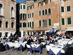 Terrace in the sun in Venice