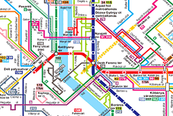 Transporte Budapest: Mapa