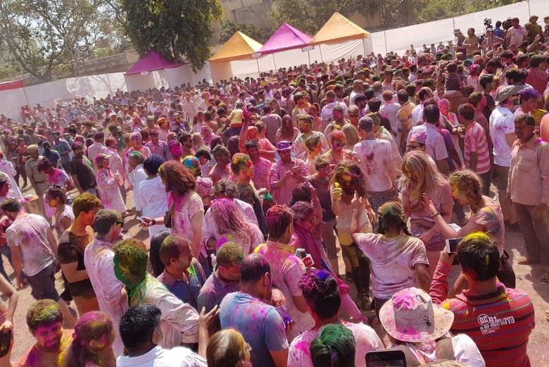 Image result for Durga Pooja Park, Dwarka organize holi