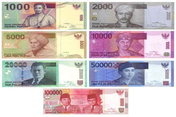 Billetes de Rupia Indonesia