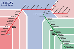 Luas - Dublin's Light Rail Tram - Routes, map, schedule