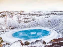 Panorámica de Kerid en invierno