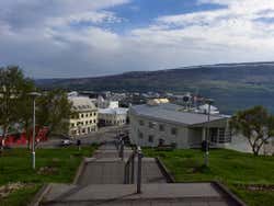 Vistas panorámicas desde la iglesia de Akureyri