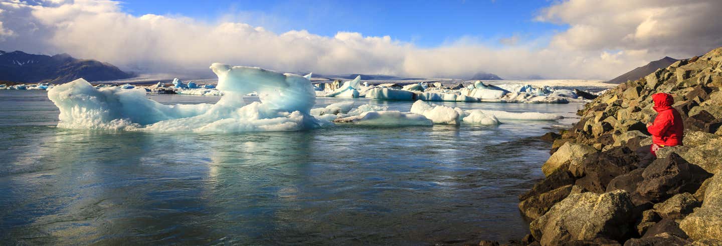 Cascadas de la costa sur y lago glaciar en 2 días