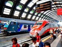 Chegando a Milão de trem