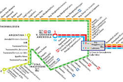 Plano de tranvía de Roma