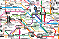 Plano de transporte de Tokio