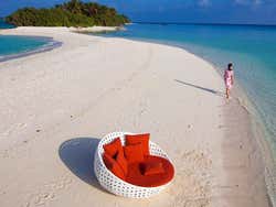 Trecho de areia do hotel Kuramathi