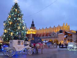 Árvore de Natal em Cracóvia