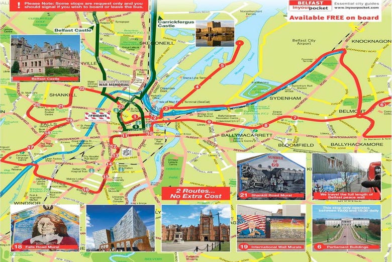 Belfast Hop On Hop Off Bus Tour Map Tour Look