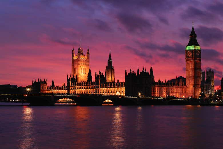 Big Ben ao anoitecer