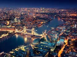 The Shard, vue à la tombée de la nuit