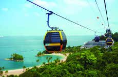 Cena en el teleférico de Isla Sentosa
