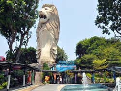 Merlion na Ilha Sentosa