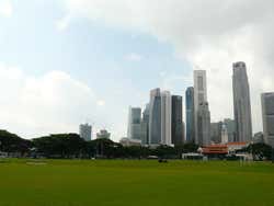 Skyline de Singapur desde War Memorial Park