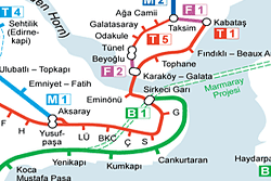 Mappa dei mezzi pubblici di Istanbul